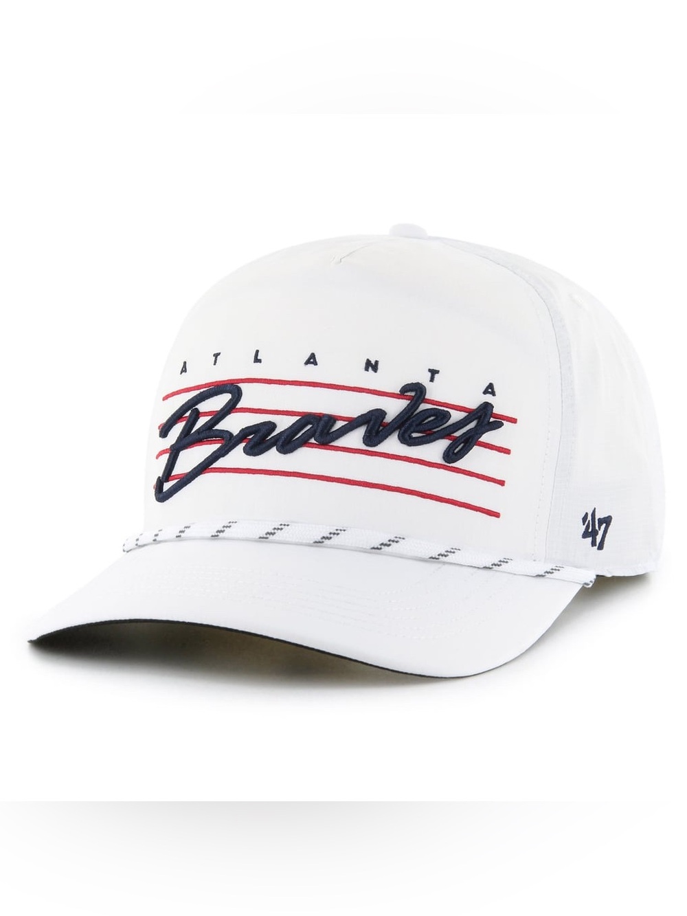 NWOT Men's Atlanta Braves '47 White Downburst Hitch Snapback Hat